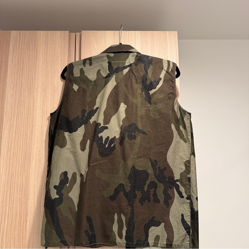Mm6 Maison Margiela Camouflage Sleeveless Wrap Top with Bow - Size 44 IT - Picture 7 of 15